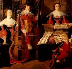 A family playing viols