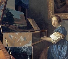 A lady playing the virginals